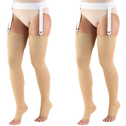 Truform 3040 mmHg Compression Stockings for Men and Women, Thigh High