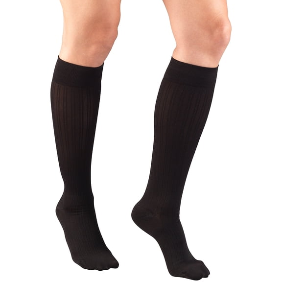 Truform Compression Socks 10-20 mmHg Women's Knee High Trouser Sock (Small, Black)