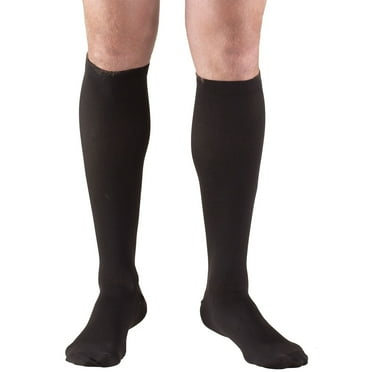 Truform Compression Socks, 15-20 mmHg, Knee High, Dress Style, Black, XL
