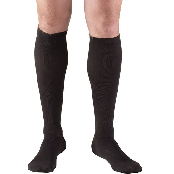 Truform Compression Socks 30-40 mmHg Men's Dress Sock, Calf Length (Large, Black)
