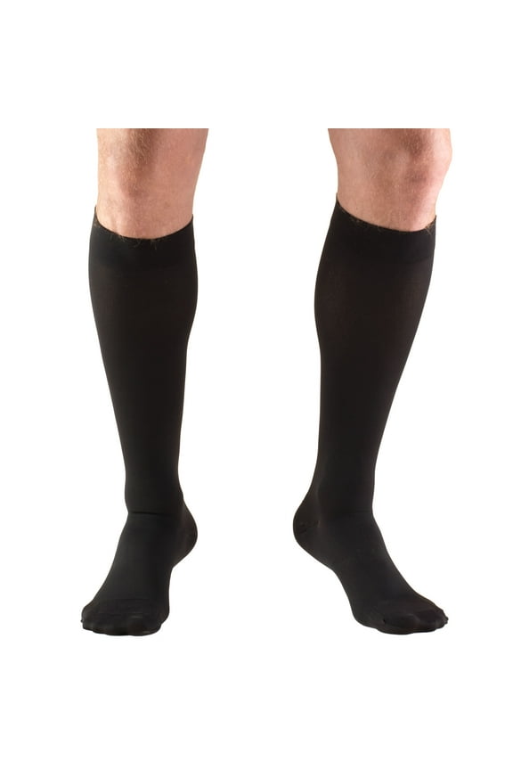 Compression Stockings, Unisex, Knee High, Closed Toe, 20-30 mmHg, Black, Large