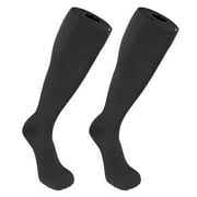Truform Compression Travel Sock, 15-20 Medium Strength Support for Men and Women, Knee High, Black, X-Large