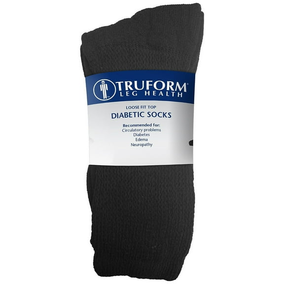 Truform Diabetic Socks Loose Fit (Pack of 3) Large (1918BL-L)