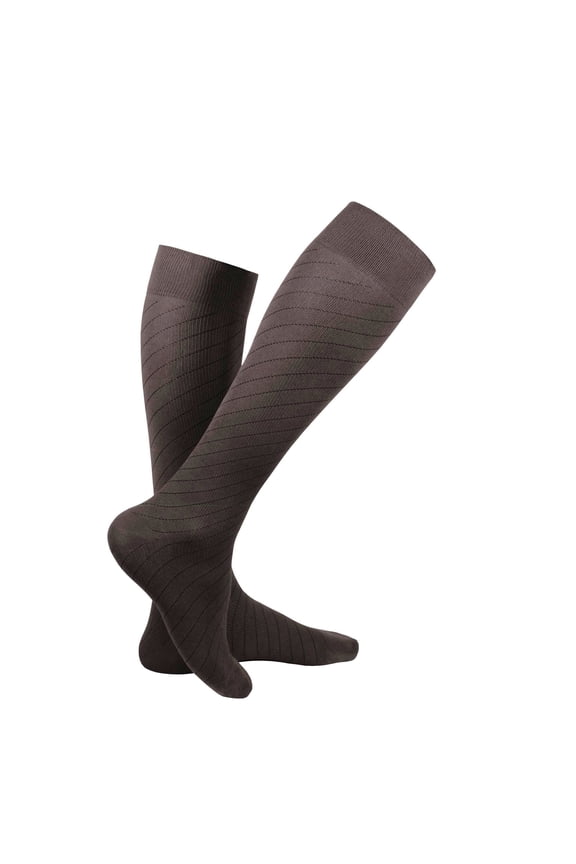 Knee High Travel Sock, 15-20 mmHg, Brown, Medium