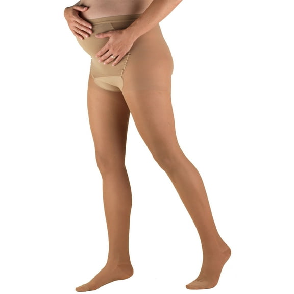 Truform Maternity Pantyhose, Sheer: 15-20 mmHg, Warm Beige, Petite
