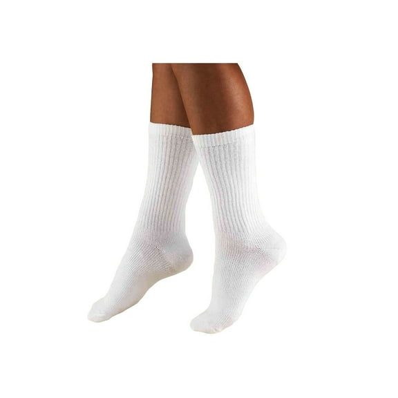 Truform Men's Socks Crew Length Cushion Foot Active Casual Style: 15-20 mmHg M WHITE (1932-M)