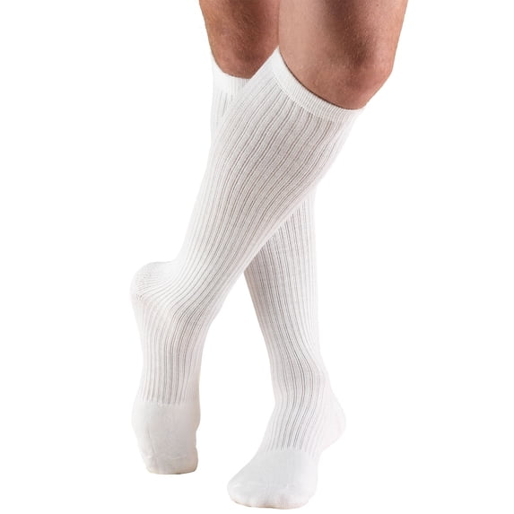 Truform Men's Socks Knee High Cushion Foot Active Casual Style: 15-20 mmHg XL WHITE (1933-XL)