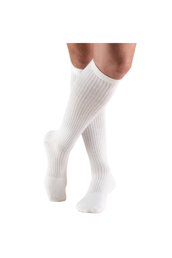 Truform Men's Socks Knee High Cushion Foot Active Casual Style: 15-20 mmHg XL WHITE (1933-XL)