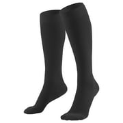 Truform Microfiber Medical Compression Socks 20-30 mmhg Knee High Closed Toe Black Large