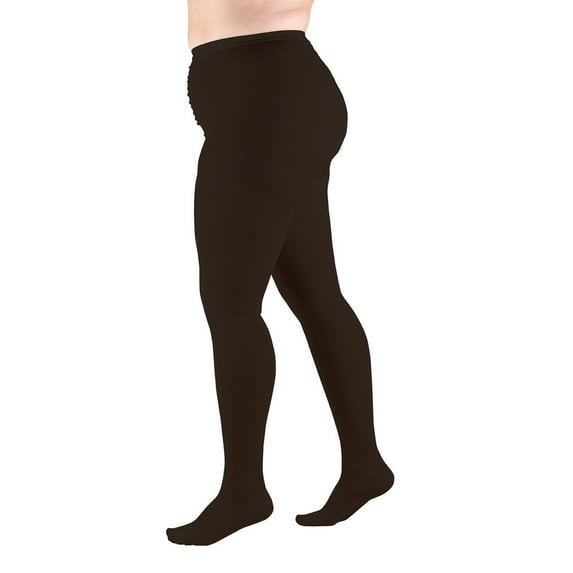 Truform Pantyhose, Plus Size Full Figure: 20-30 mmHg, Black, Petite