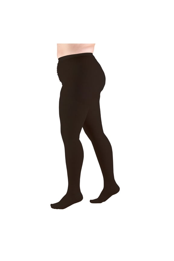 Pantyhose, Plus Size Full Figure: 20-30 mmHg, Black, Petite