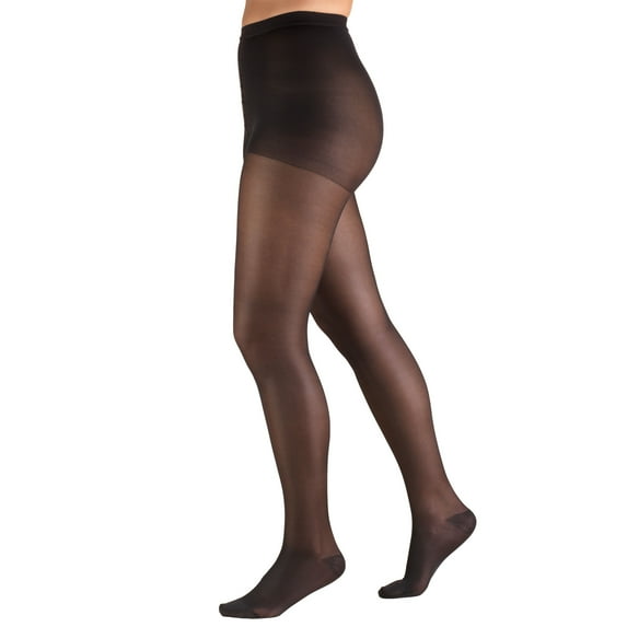 Truform Sheer Pantyhose: 15-20 mmHg, Black, Tall