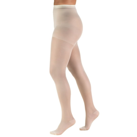 Truform Sheer Pantyhose: 15-20 mmHg, Ivory, Queen Plus