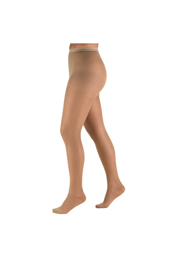Truform Sheer Pantyhose: 15-20 mmHg, Light Beige, Petite