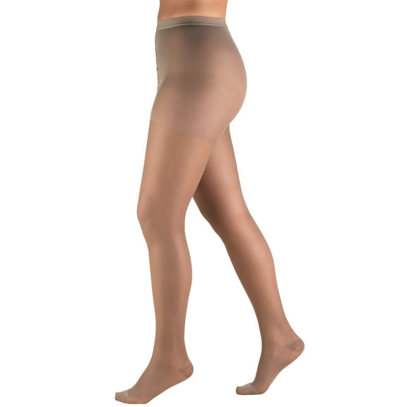 Truform Sheer Pantyhose: 15-20 mmHg, Taupe, Queen Plus