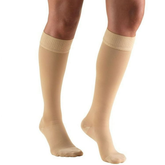 Truform Stockings, Knee High, Closed Toe, Dot Top: 30-40 mmHg