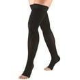thumbnail image 1 of Truform Stockings Thigh High Open Toe Dot Top: 30-40 mmHg L BLACK (0848BL-L), 1 of 2