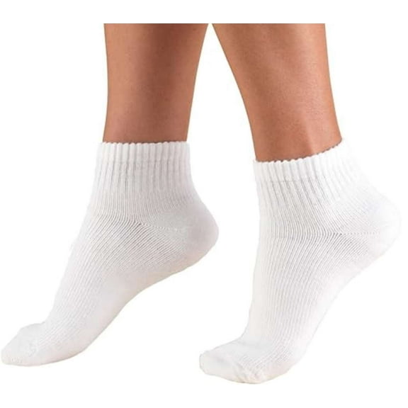 Truform TruSoft Diabetic Mini Crew Socks 8-15mmHg (White) X-Large