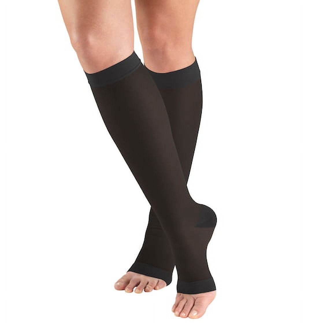 Truform Women's Knee High, Open Toe, Sheer Stockings,15-20 mmHg ...