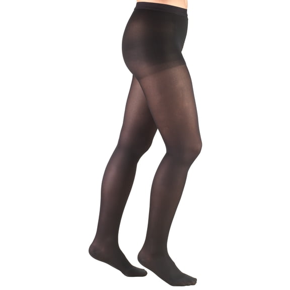 Truform Women's Pantyhose, 15-20 mmHg, Opaque Microfiber, Black, X-Large