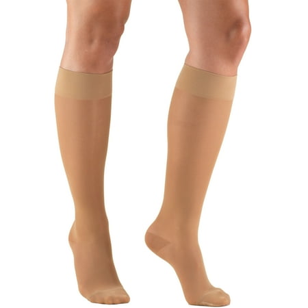 Truform Women's Stockings, Knee High, Sheer: 15-20 mmHg, Beige, Small