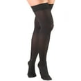 thumbnail image 1 of Truform Women's Stockings, Thigh High, 15 - 20 mmHg, Opaque Microfiber, Black, Large, 1 of 4