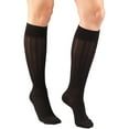 thumbnail image 1 of Truform Women's Trouser Socks Dress Style Cable Pattern: 15-20 mmHg M BLACK (1975BL-M), 1 of 2