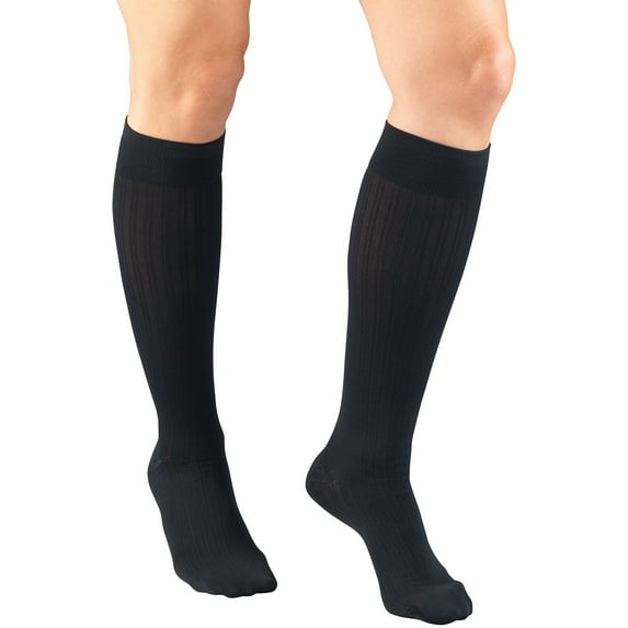 Truform Women's Trouser Socks Dress Style Rib Pattern: 15-20 mmHg S NAVY (1973NV-S)