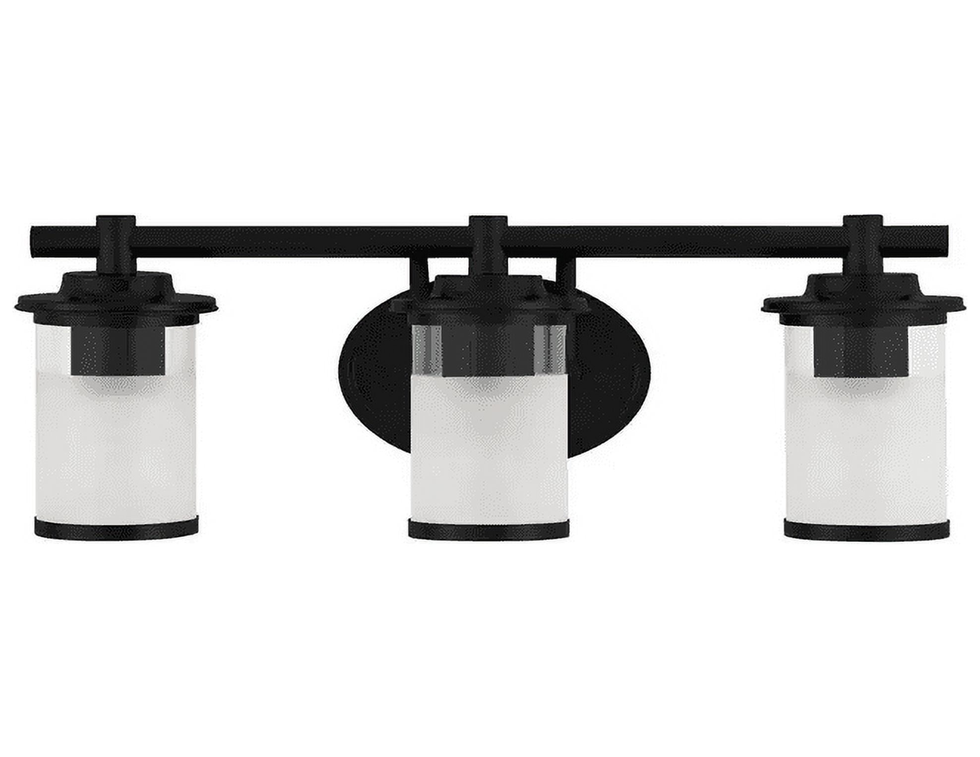 Truitt 23.25 in. 3Light Matte Black Transitional Bathroom Vanity Light
