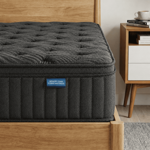 Trujae 10 inch Twin Mattress in a Box, Gel Memory Foam Hybrid Mattress with Pocket Coils, Medium Firm Comfort, Pressure Relief