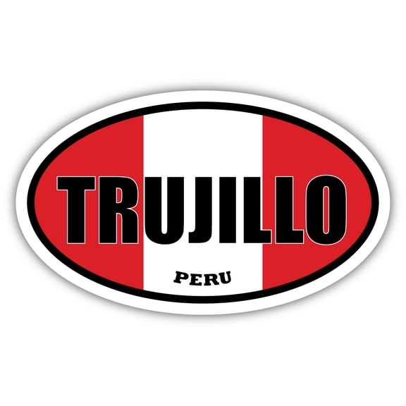 Trujillo Peru Flag Oval Decal Vinyl Bumper Sticker 3x5 inches