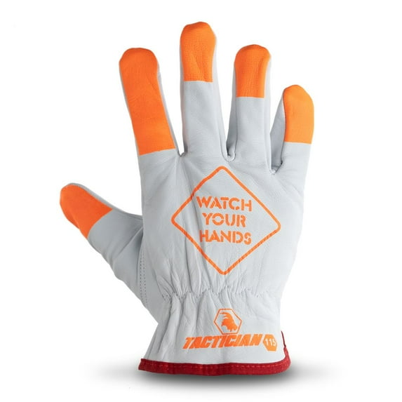 Truline Tactician 115 Leather Driver Gloves, Premium Grain Goatskin, Orange, Size XL, Case of 120 Pairs