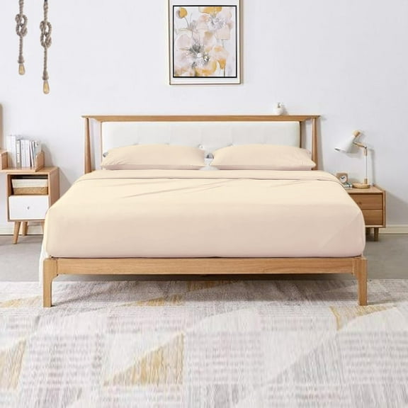 Truly 1000 Thread Count - 100% Egyptian Cotton King(76" X 80") Off White Sheet Set - 6-Piece Single Ply Long-Staple Yarns, Sateen Weave, Fits Mattress Upto 21"- 24'' Inch Deep Pocket