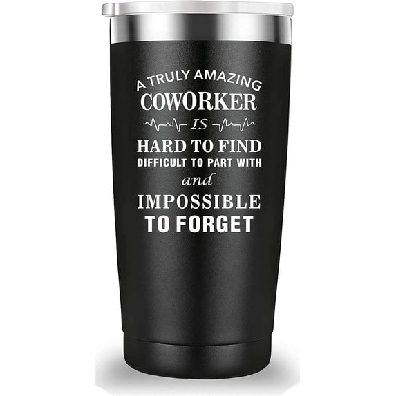 A Truly Amazing Coworker is Hard To Find Travel Mug Tumbler.Coworker,Boss Day,Boss,Office Gifts,Leaving Appreciation Retirement Gifts for Boss Colleague Friend.(20 oz Black)