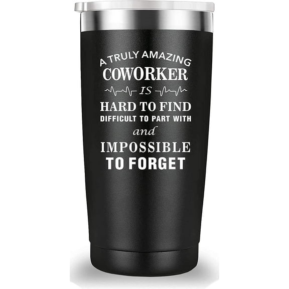 A Truly Amazing Coworker is Hard To Find Travel Mug Tumbler.Coworker,Boss Day,Boss,Office Gifts,Leaving Appreciation Retirement Gifts for Boss Colleague Friend.(20 oz Black)