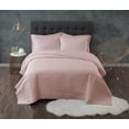 thumbnail image 1 of Truly Calm Antimicrobial 100% Microfiber Polyester Blush 3-Piece Full/Queen Quilt Set, Solid Casual themed, Adult Bedding, OEKO-TEX Certified, 1 of 9