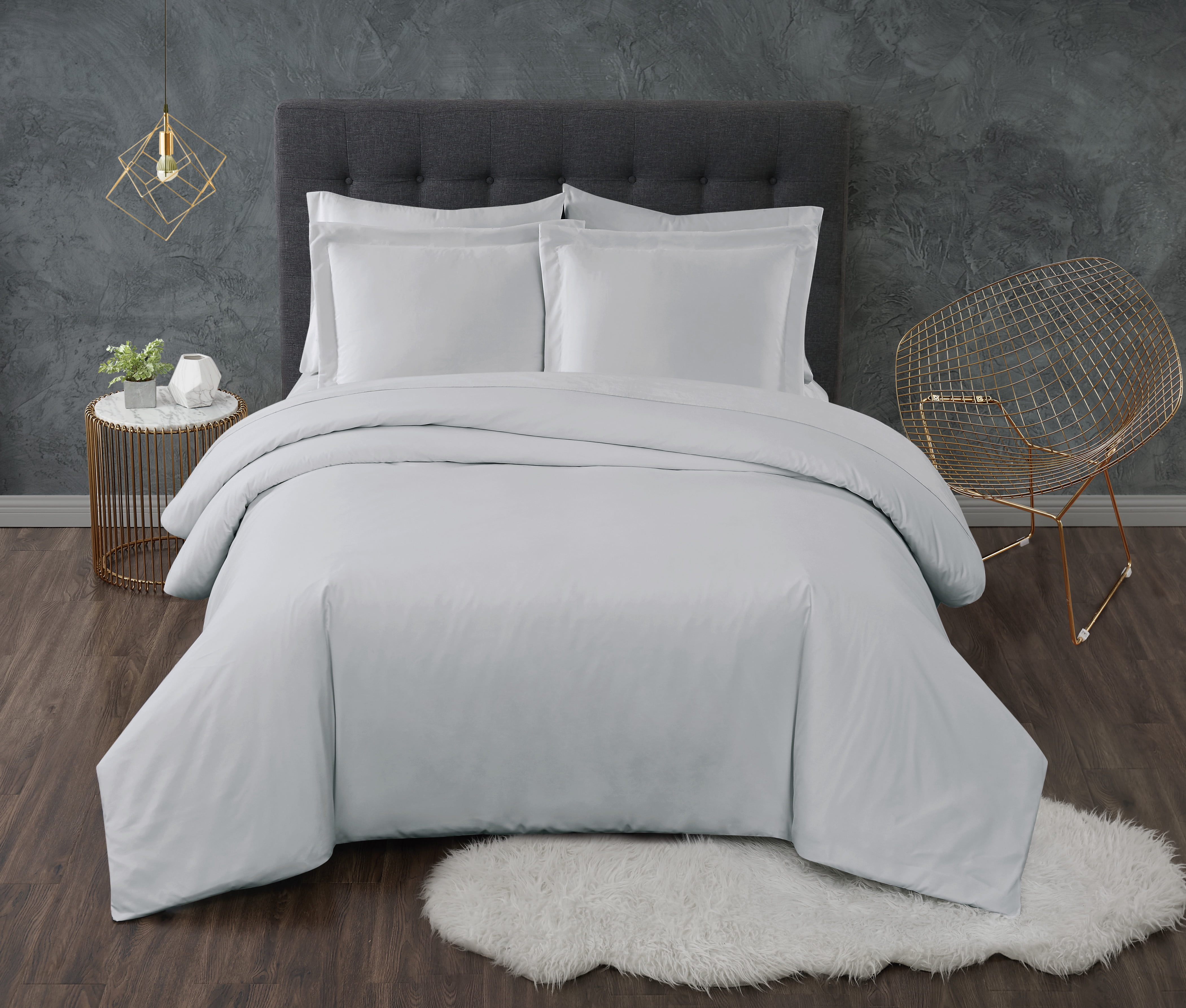 Gray Twin/Twin XL Microfiber Antimicrobial Duvet Cover Set