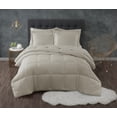 thumbnail image 1 of Truly Calm Antimicrobal 100% Microfiber Polyester Down Alternative Khaki 3-Piece Full/Queen Comforter Set, Solid Casual themed, Adult Bedding, OEKO-TEX Certified, 1 of 8