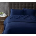 thumbnail image 1 of Truly Calm Antimicrobial 100% Microfiber Polyester Deep Pocket 3 Piece Twin Sheet Set in Navy, All Season, Adult Size, OEKO-TEX Certified, 1 of 7