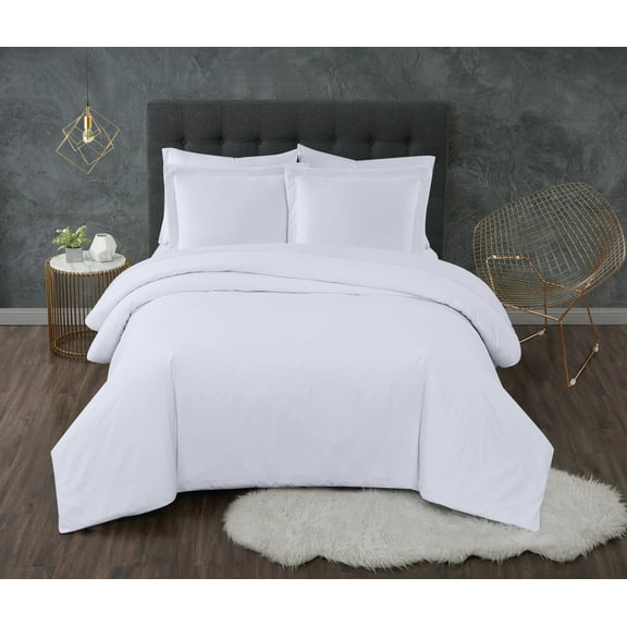 Truly Calm Antimicrobial 3-Piece King Duvet Set in White, Polyester , Adult, All Season, OEKO-TEX Certified