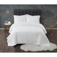 thumbnail image 1 of Truly Calm Antimicrobial 100% Microfiber Polyester White 3-Piece Full/Queen Quilt Set, Solid Casual themed, Adult Bedding, OEKO-TEX Certified, 1 of 9