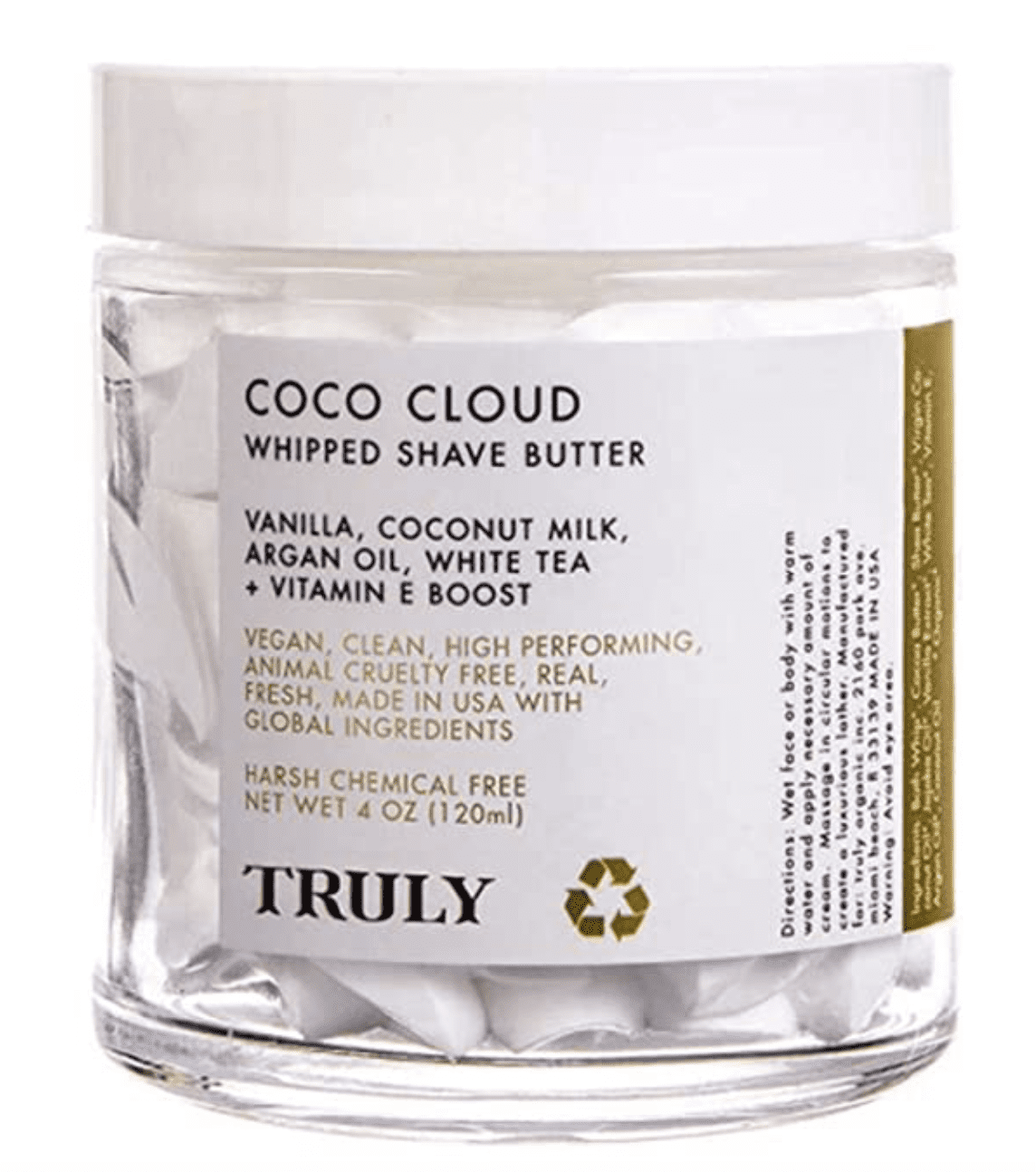Truly Coco Cloud Luxury Shave Butter 4 Oz! Infused With Coconut Milk