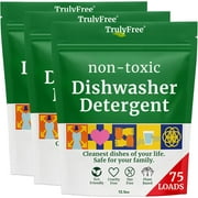 Truly Free Automatic Dishwasher Detergent Powder - Concentrated Dishwashing Detergent, Dish Soap, Hard Water Stain Remover, Kitchen Cleaning Supplies, No Harmful Ingredients - 12.5 oz (Pack of 3)
