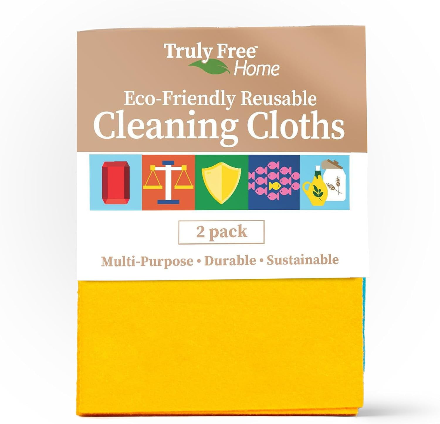 Truly Free Reusable Cleaning Cloths, Multi-Purpose, Super Absorbent ...