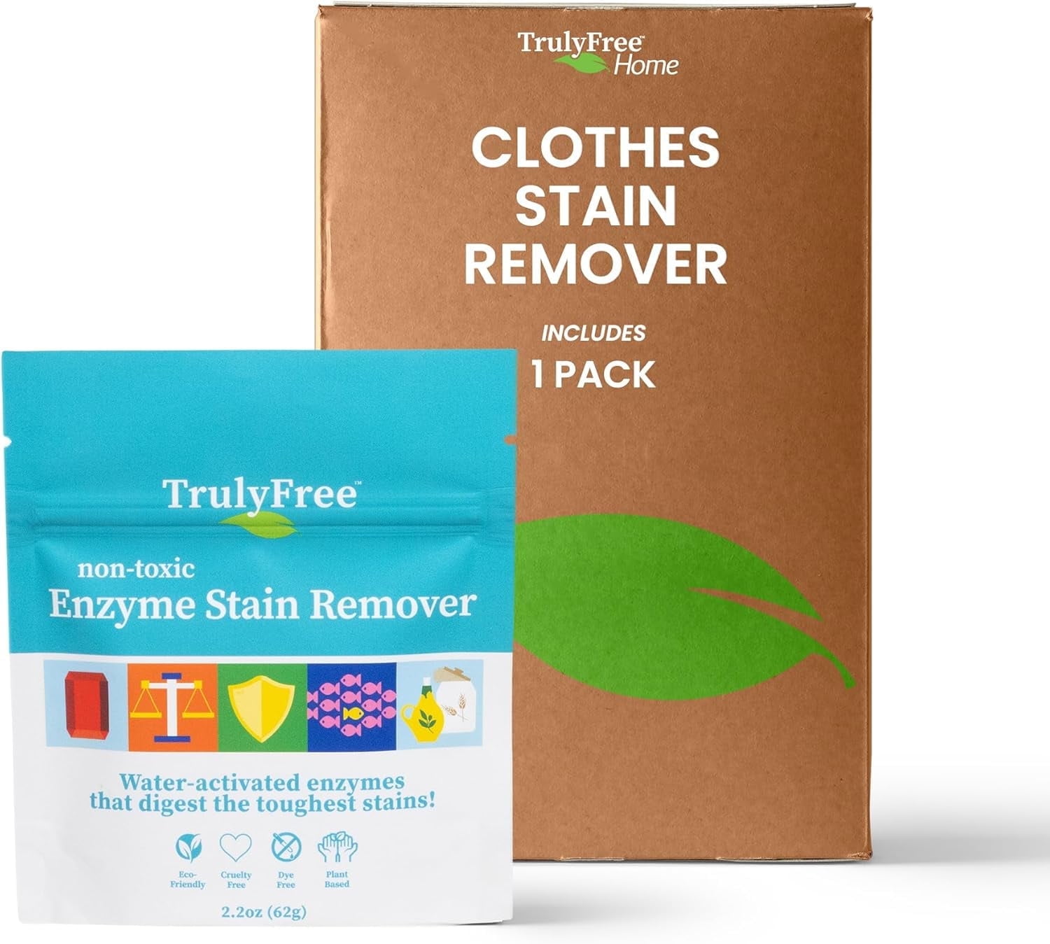 Truly Free Enzyme Laundry Stain Remover Laundry Booster with Enzymes, 50 Loads