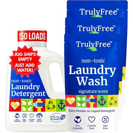 Truly Free Signature Scent Laundry Detergent with no Harmful Ingredients, 150 Loads