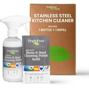 Truly Free Stone & Steel Cleansing Polish Starter Kit with 16oz Spray Bottle, 2 Refills, 16oz