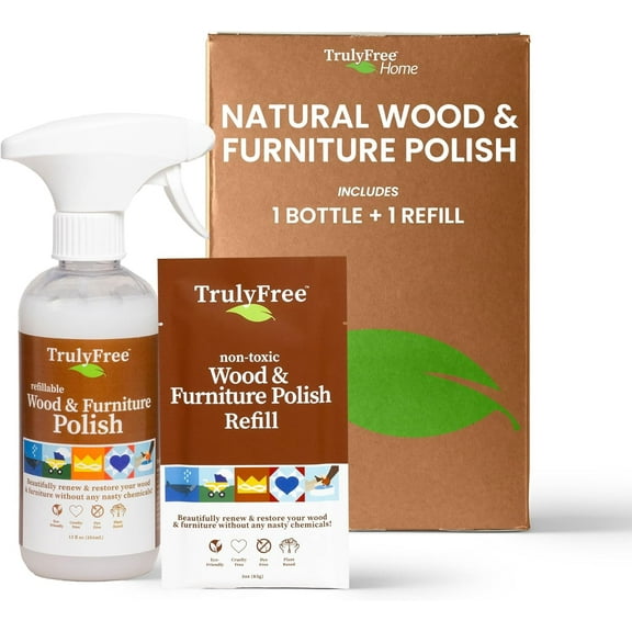 Truly Free Natural Wood Cleaner & Furniture Polish, Unscented, 12oz