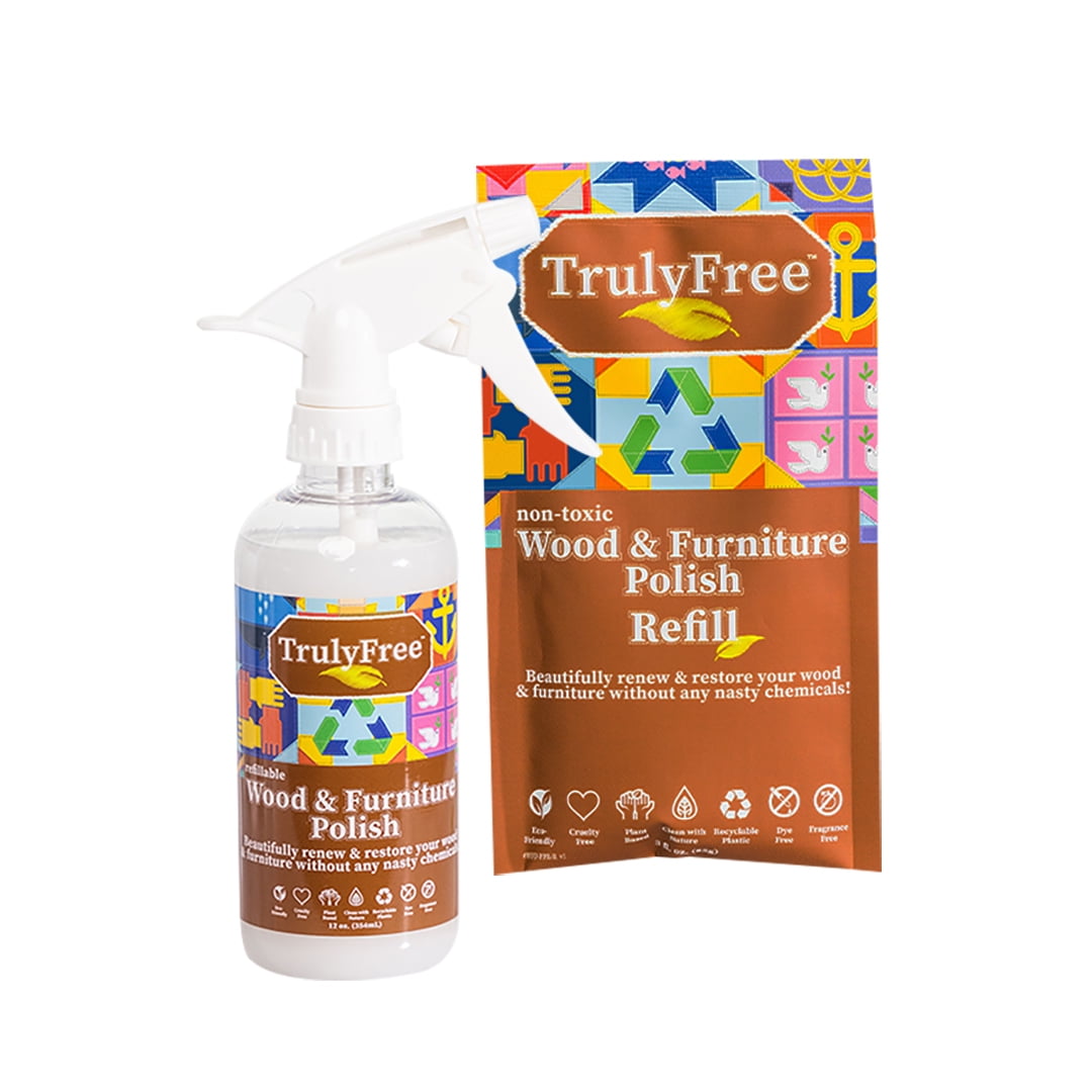 Truly Free Refillable NonToxic Wood & Furniture Polish (1Pack