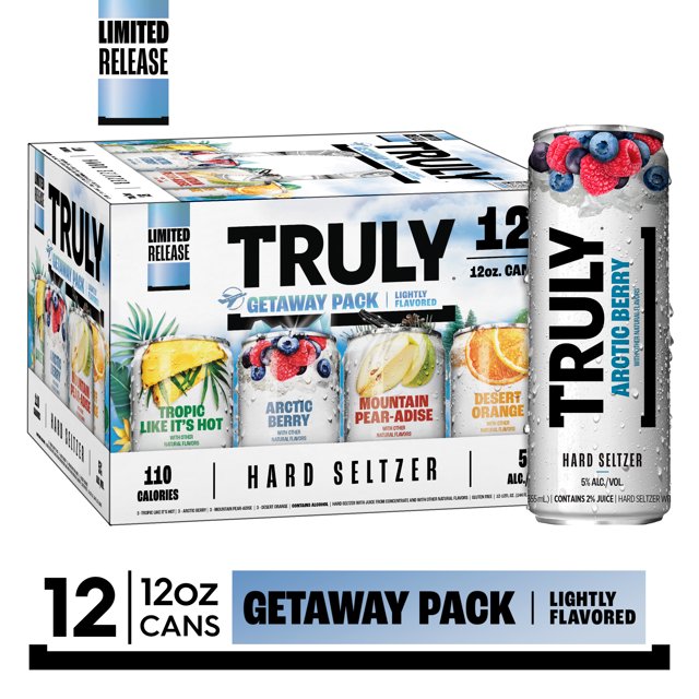 Truly Hard Seltzer Get Away Pack Variety, 12 Pack, 12 fl oz Cans, 5 ABV